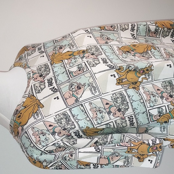 Scooby-Doo All Over Comic Graphic Cotton Poly Short Sleeve T-Shirt Size XL 15-17 - Picture 5 of 9